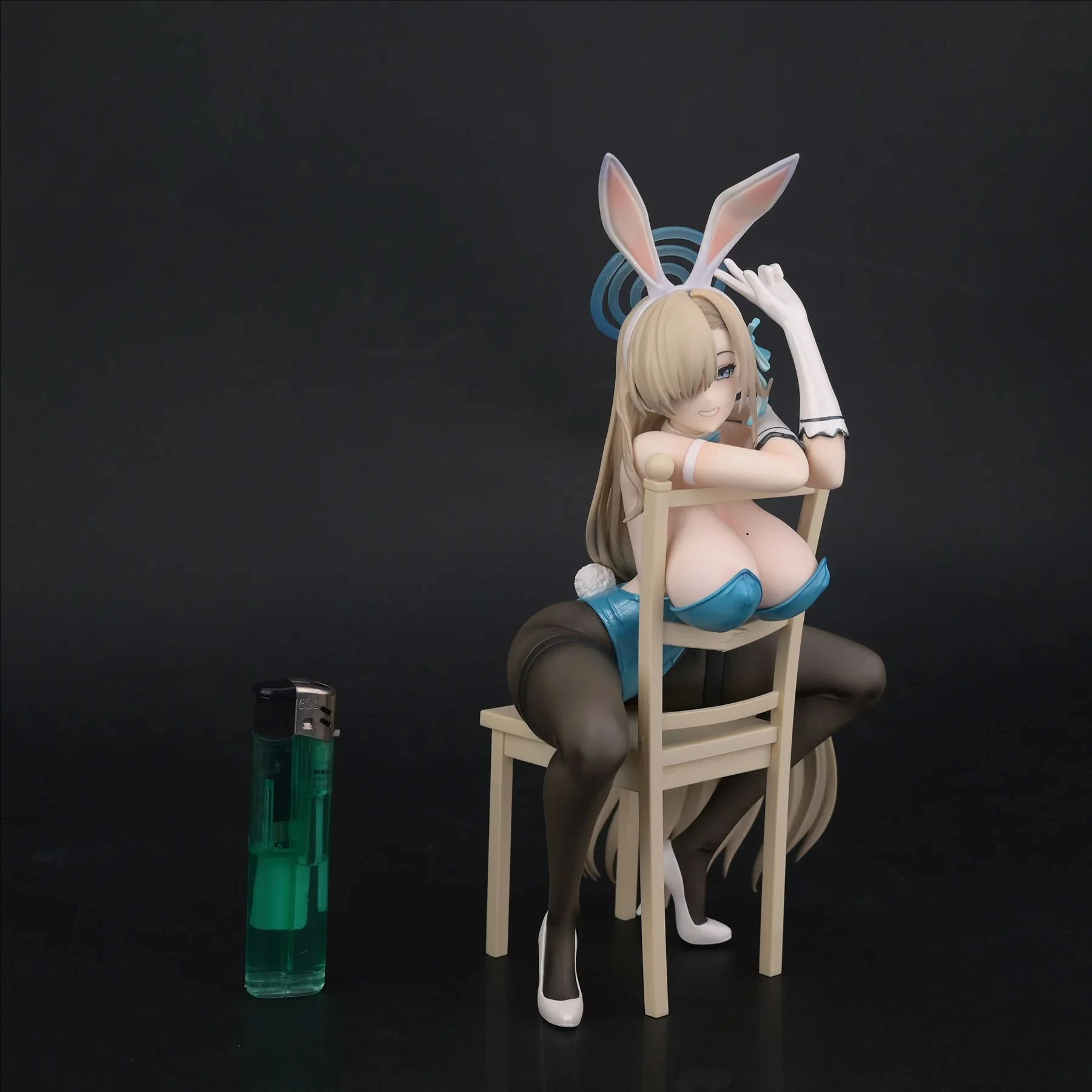 21cm Blue Archive Ichinose Asuna Bunny Girl Sit In Chair Game Girl Figures Models Statue Models Boys Collectible Ornament Doll