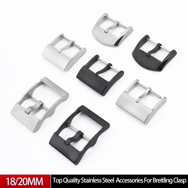 18mm 20mm Top Quality Stainless Steel Watch Band Accessories For Breitling Clasp For Leather Rubber Strap Wing Pin Buckle