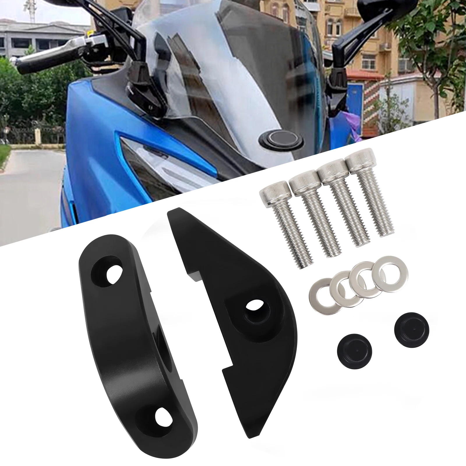 Para kymco nikita 200 300 espelho retrovisor suporte código de transferência adaptador buraco espelho traseiro tampa centro 200i 300i xciting 250 300