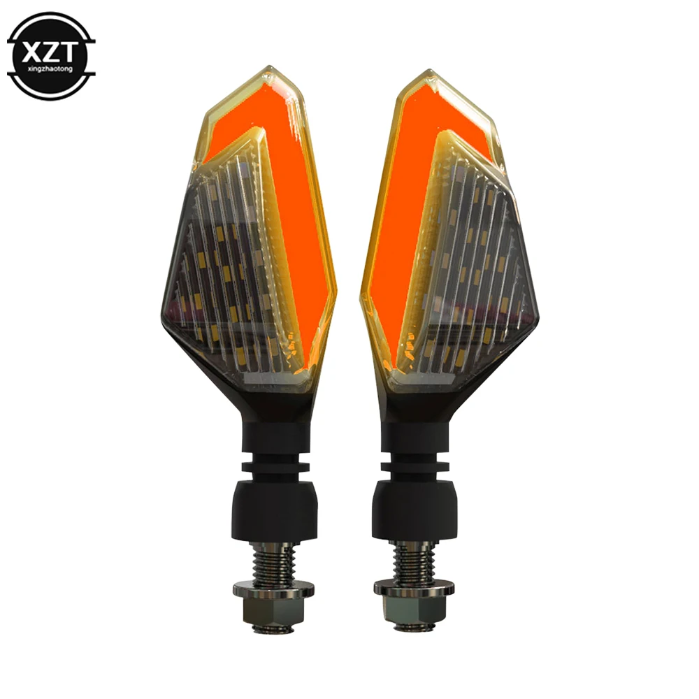 2Pcs Motorcycle LED Turn Signal Lamps Left Right Signals Daytime Running Lights Indicators Blinkers Universal for Honda Kawasaki