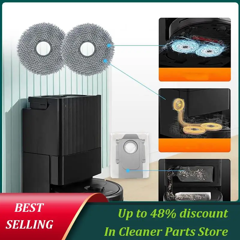 

Satisfied 3 Set For Roborock Q Revo/P10 A7400RR Vacuum Cleaner Main Side Brush Hepa Filter Mop Cloths Dust Bag Spare Parts
