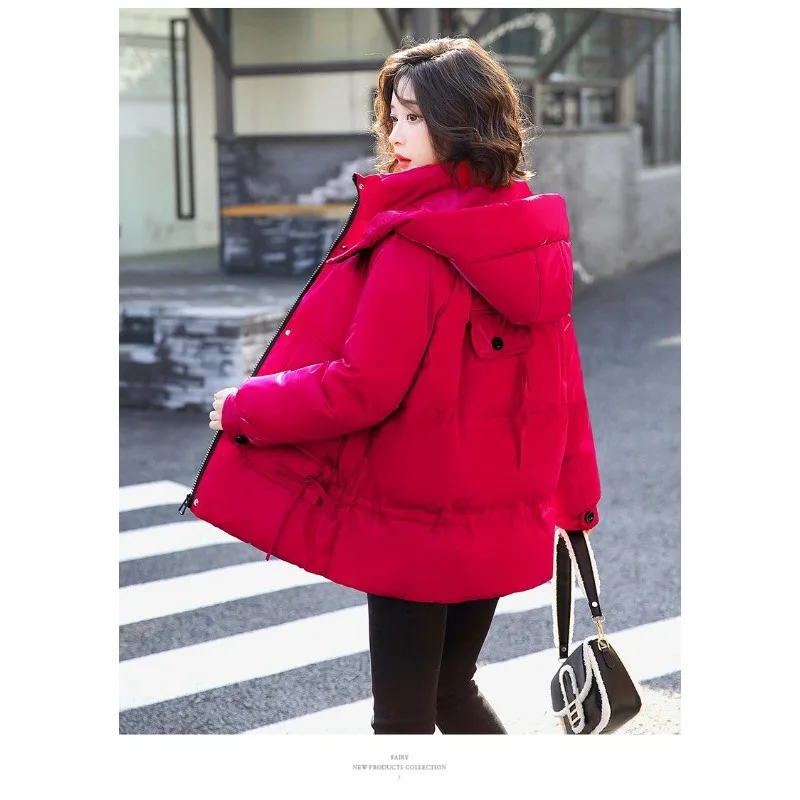 Women's Autumn Winter Top Coat Cotton Coat Thick Warm Shiny Large Size Simple Comfortable Casual Design Fashion Niche Versatile