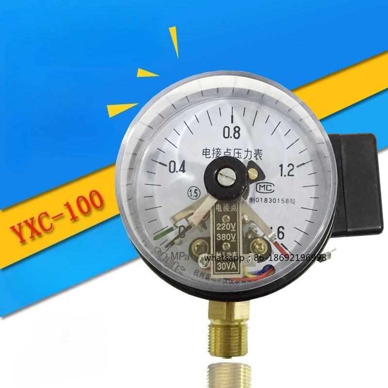 

YXC-100 1,6 МПа Магнитный электрический контактный манометр 16 кг Манометр Управление водяным насосом