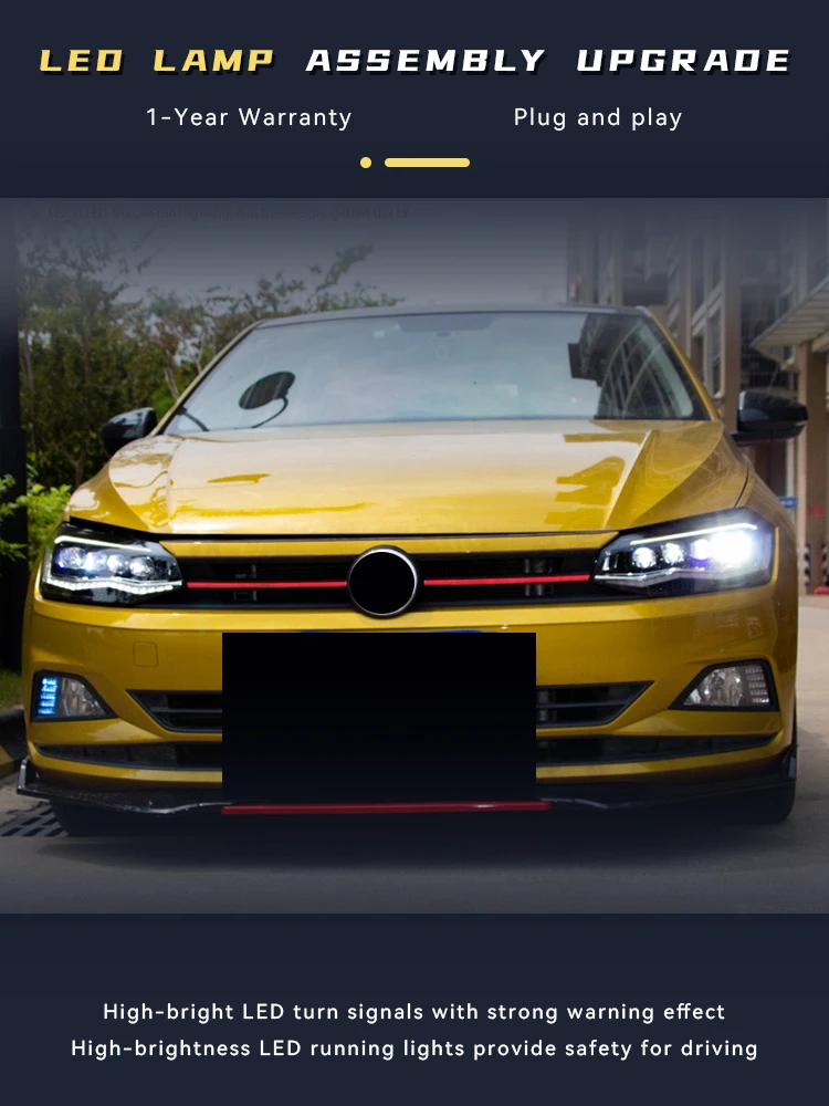 

Head lights For Volkswagen VW Polo 2019-2023 New Style Frontlights Full LED Headlight DRL Dynamic Turn Signal Lamp Accessories