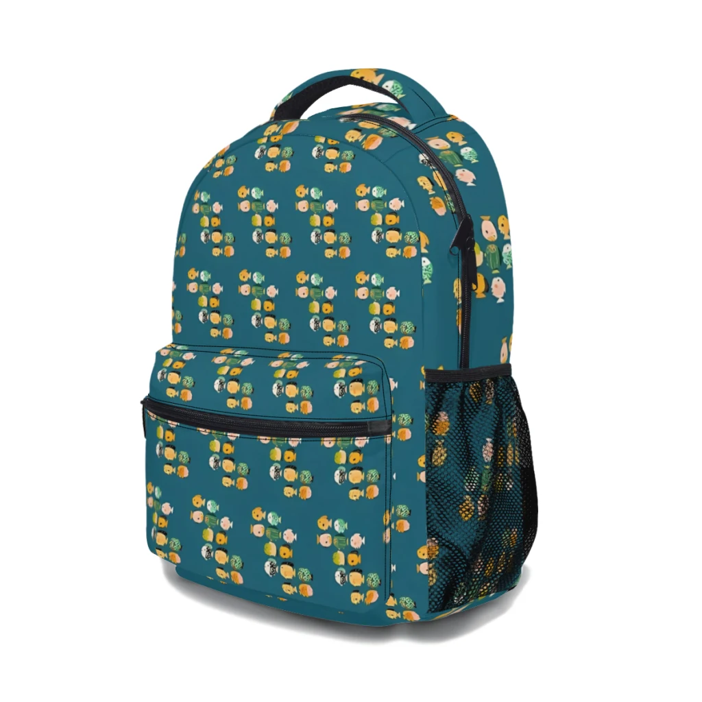 Sac à dos à motif de poisson à la mode, sac d'école imprimé, nouveau, #2, 17 pouces