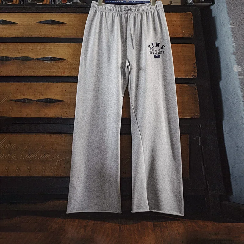 

Maden Casual Women’s Wide Leg Sweatpants Straight Fit Rolled Hem Elastic Waist Sports pants Casual Pants for Autumn and Spring