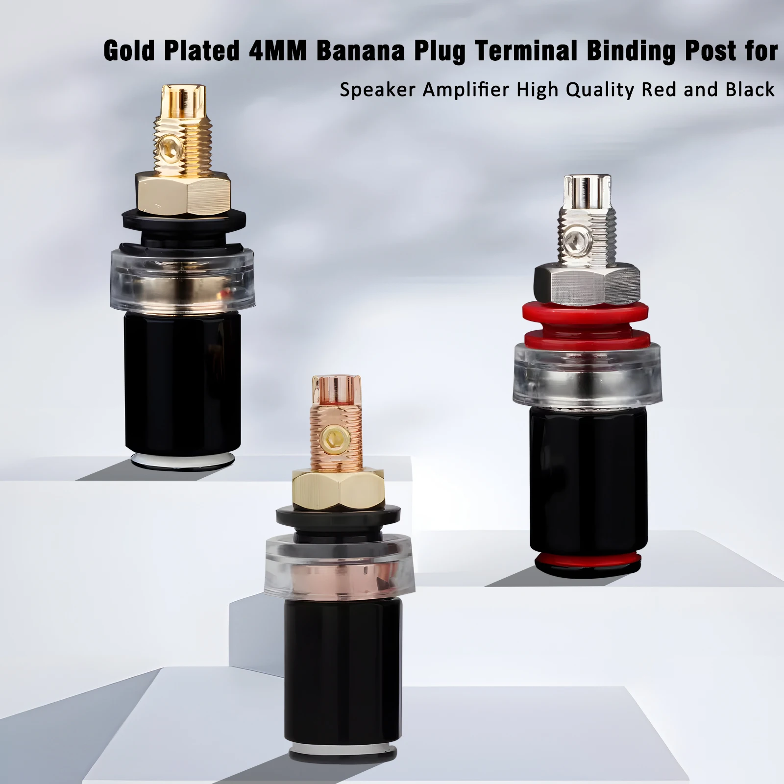 

High-End Binding post rhodium Plated Audio Binding Post for HiFi Audio Power Speaker Amplifier Socket Panel Chassis Mount
