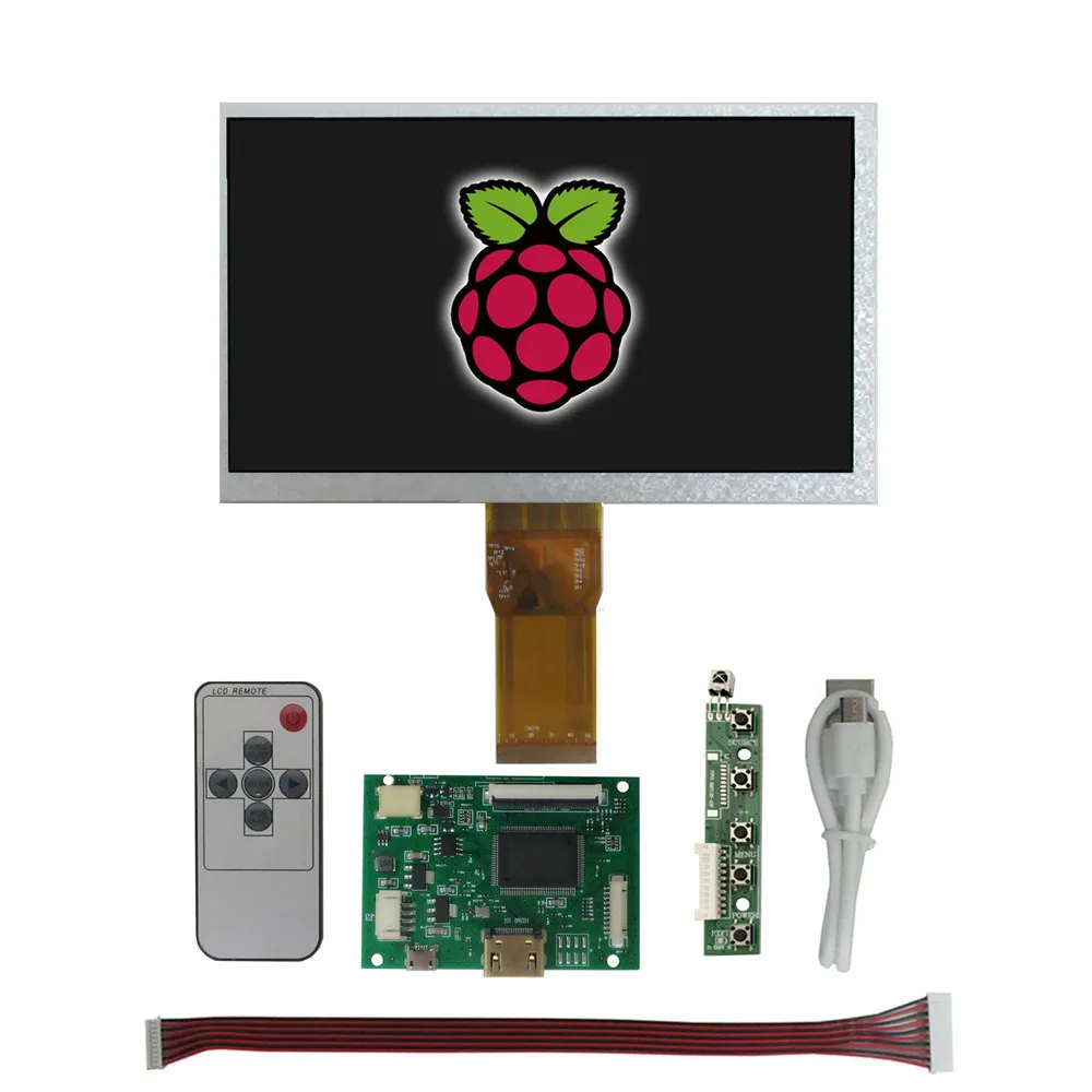 

7-дюймовый экран 1024*600, ЖК-монитор, плата управления драйвером, HDMI-совместимая для ПК Lattepanda, Raspberry Pi Banana Pi