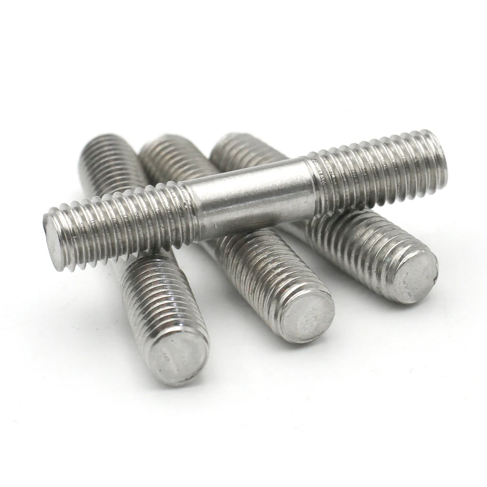 1/2/5pcs M3 M4 M5 M6 M8 M10 M12 304 Stainless Steel Double End Thread Rod Double End Bolts Tooth Stick Dual Head Thread Bar