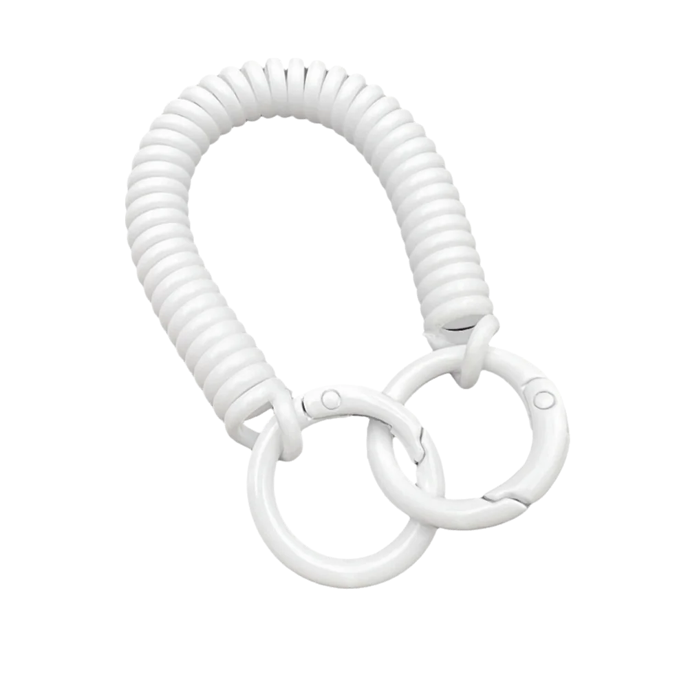 Colorful Retractable Keychain Spring Rope Double Key Rings Spiral Phone Lanyard Plastic Lightweight Anti-Lost Card Holder Strap