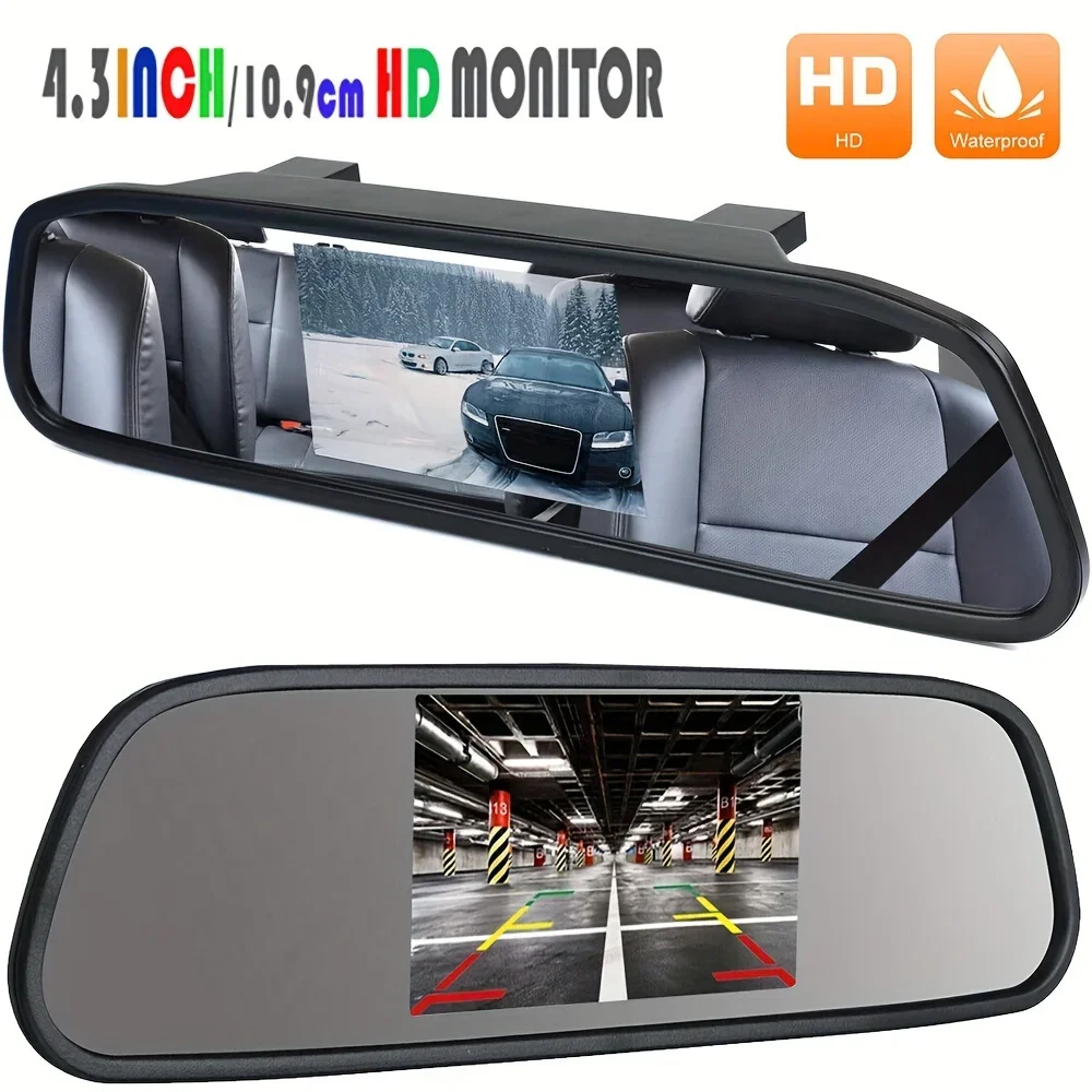 

QueenDer 4.3" 5" 7" Mirror Monitor for Car Backup Camera Rear View Parking System Night Vision