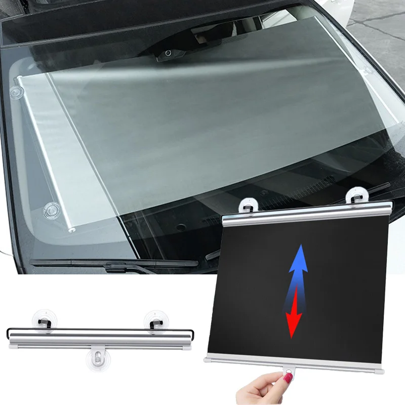 

Sun Shading Blinds Home Retractable Sunshade Roller Curtain Balcony Privacy UV Protection Car Accessories Windshield Cover