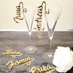 10pcs Acrylic Name Place Card Charms for Wedding, Glass Charms for Name Place, Custom Name Place Card, Keepsake Wedding Guest