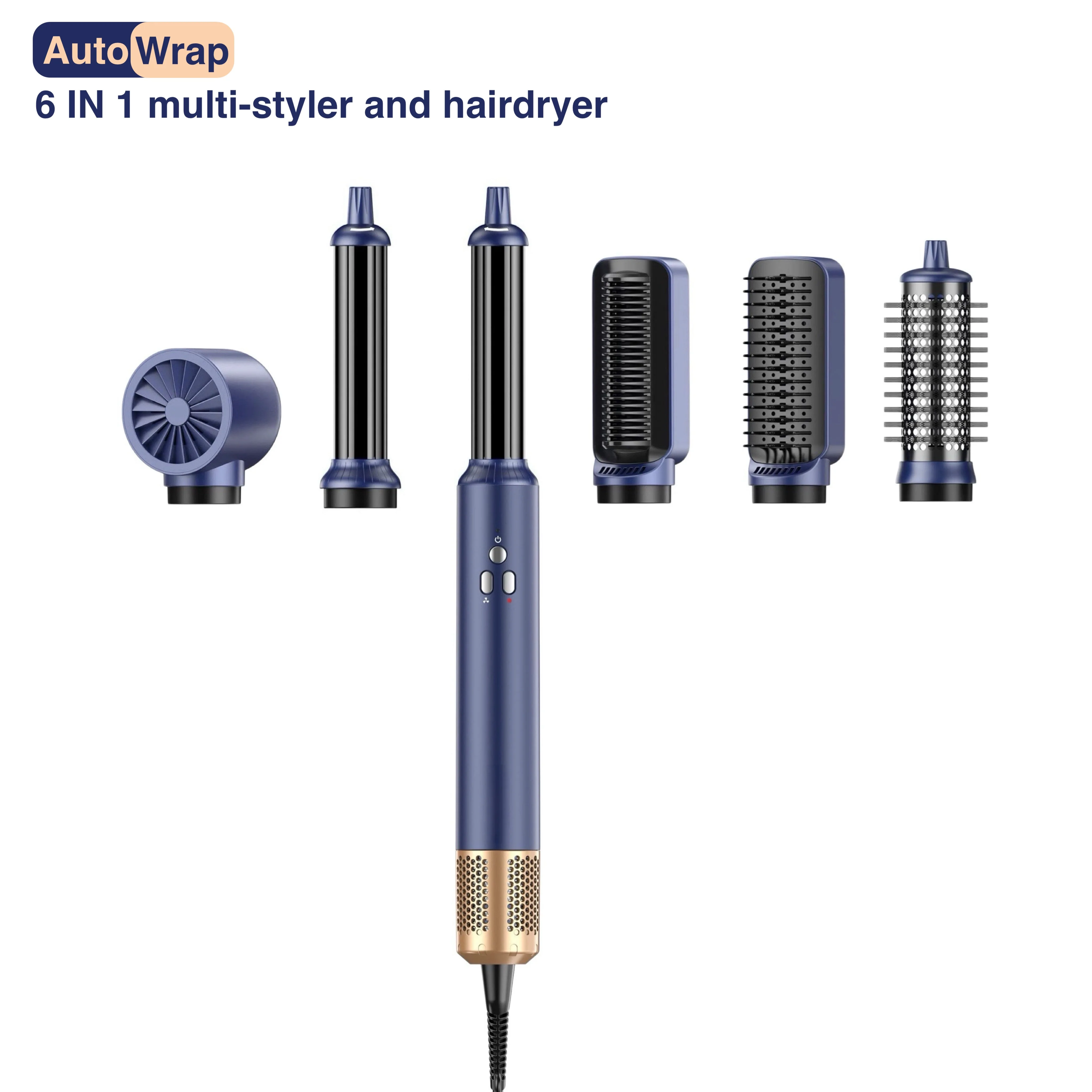 

Hot sell 6 in 1 Multifunctional Styler With Hair Curler Straightener Dryer Brushless Motor 110,000RPM Hair Styling Professional