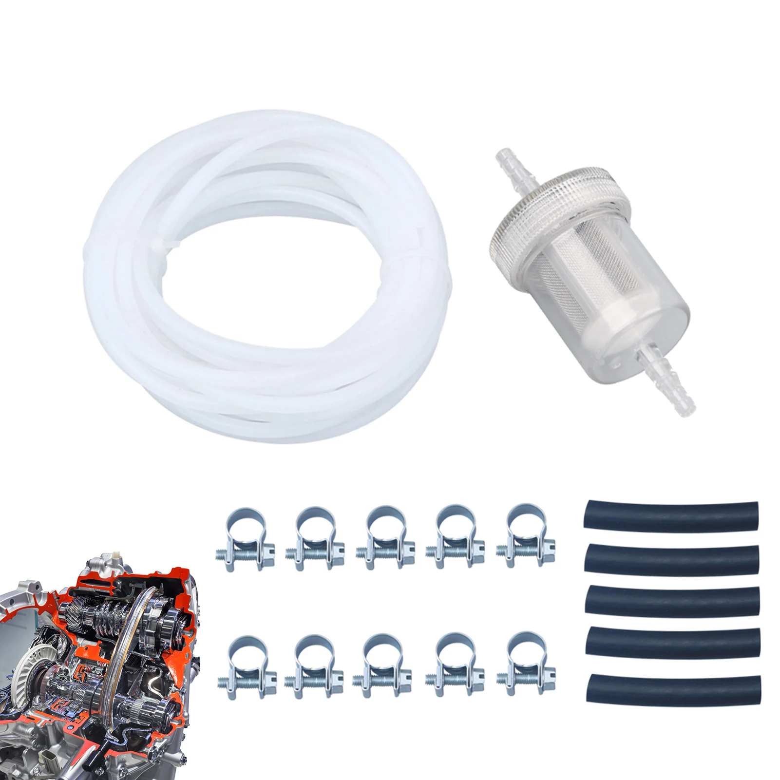 Heater Oil Line Oil Tank Hose Clip Kit With Oil Filter & Clamps For We Basto Eberspaecher 8 /5KW Parking Heater Accessory