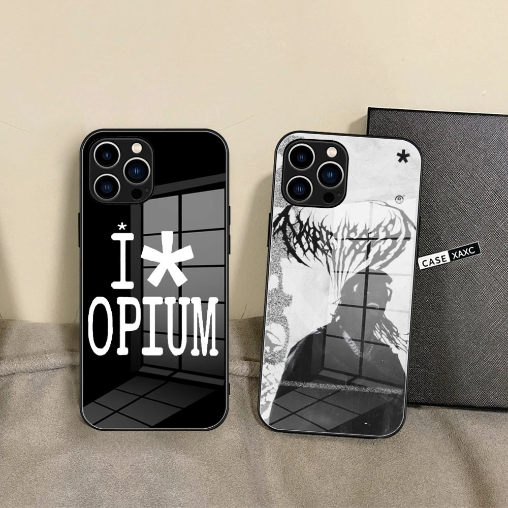 

O-Opium Rap Playboi Carti Phone Case Glass Shell FOR IPhone 15 14 11 12 Pro 8 7 15 Plus 13 Pro MAX XR XS MINI Covers