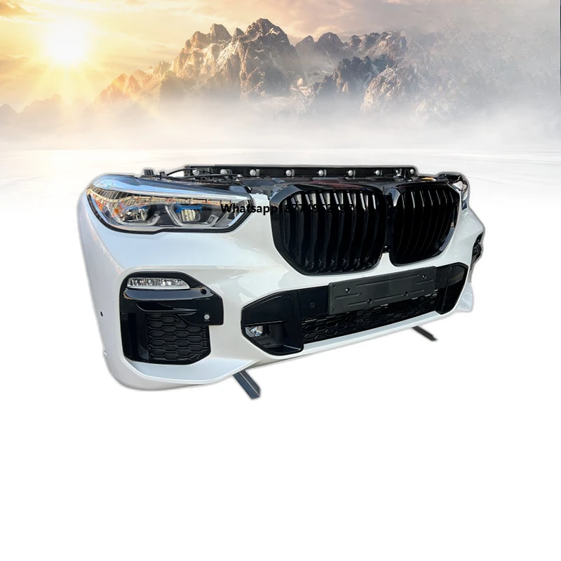 X5 Front car Bumper with Radiator Headlamps Conditioned for Optimal Performance Front nose cut 1 Years warranty