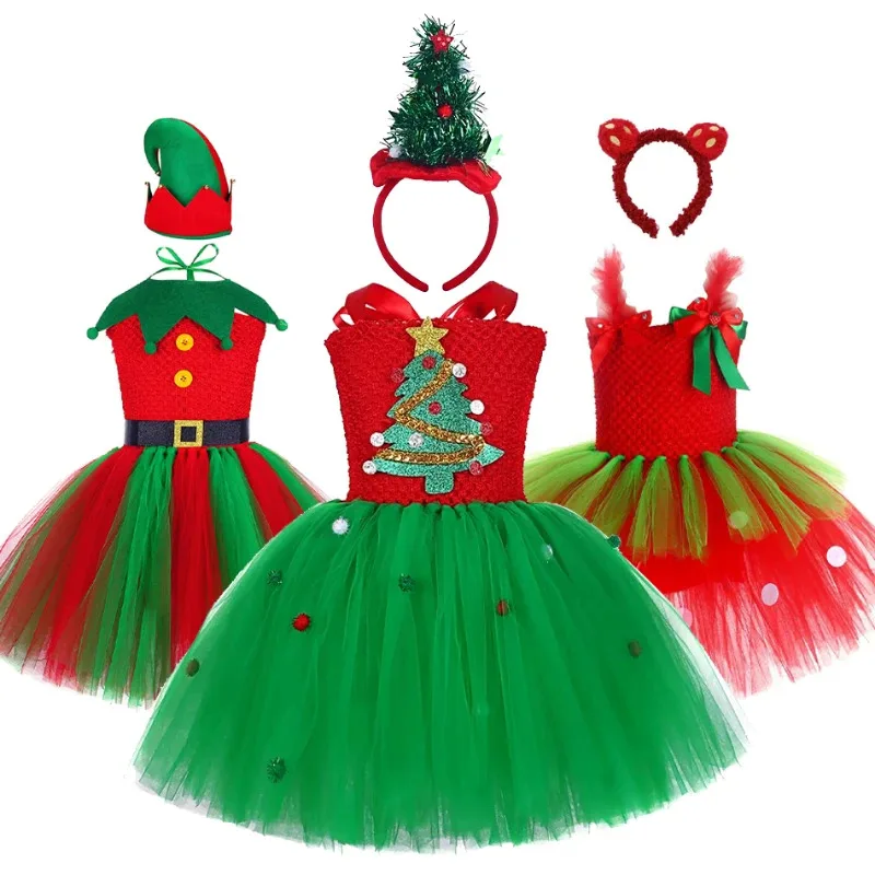 

2025 New Cosplay Snowflakes Christmas Costumes for Girls Carnival Dress with Bow Kids xmas Outfits Festival Clothes ★☆★