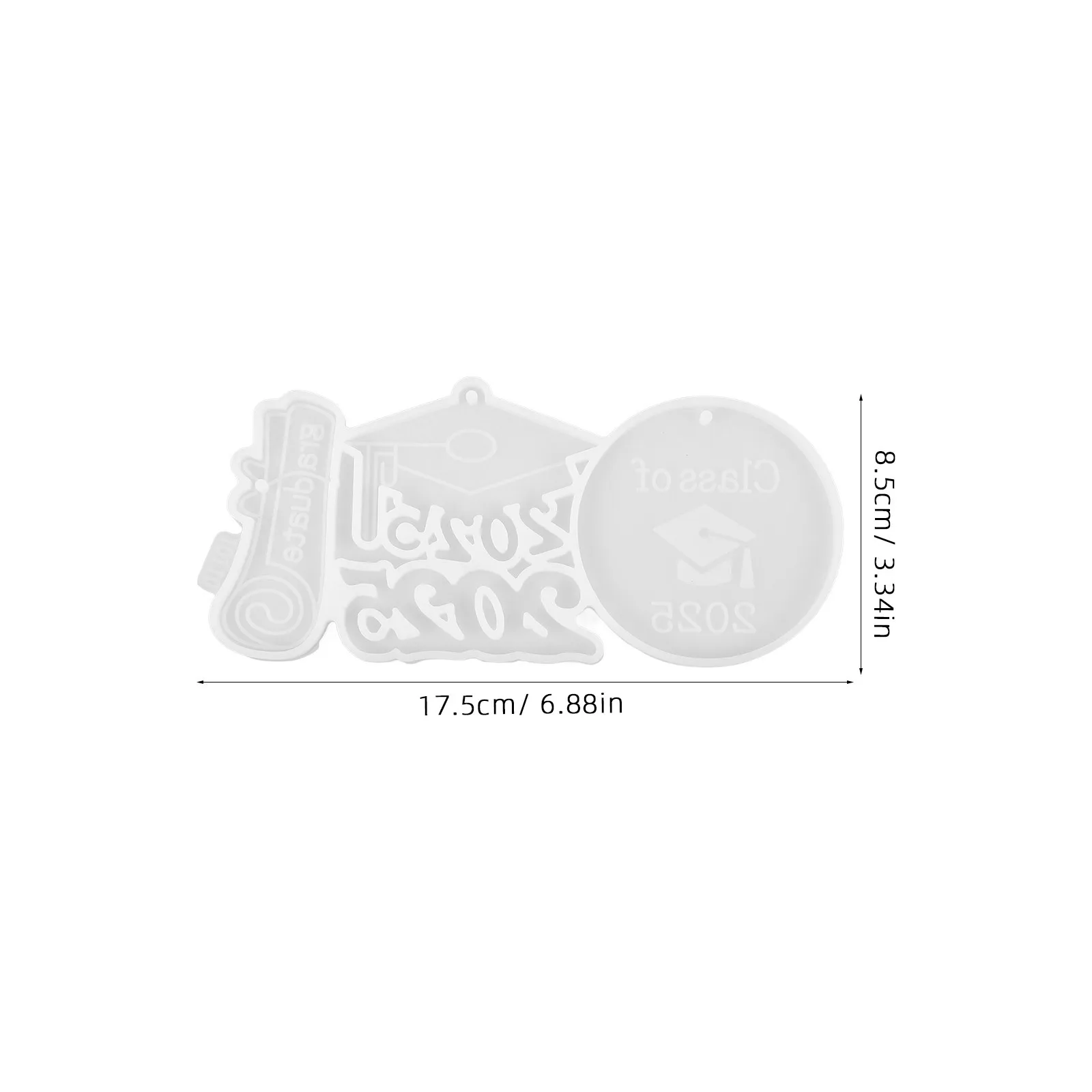 

Silicone Epoxy Mold Pendant Wallet Graduation Portable Key Chain Mold Cap Charm Diy Craft Decorative White Portable Resin