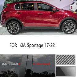 For KIA Sportage 17-22 Glossy Black Window Door Column B C Pillar Post Cover Trim Auto Sticker Styling
