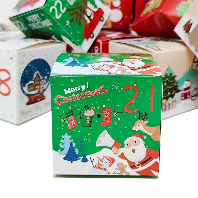 Advent Calendar Boxes Empty Christmas Countdown Calender Box 24 pcs Empty Christmas Countdown Box Decorative Christmas Cardboard