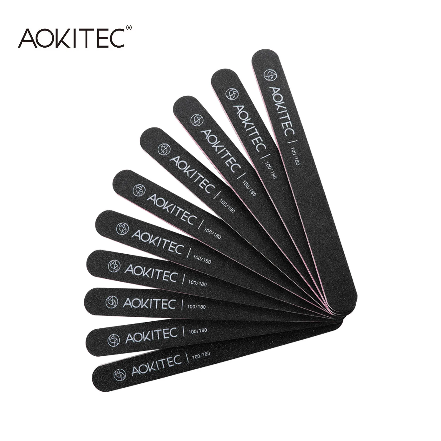 

Aokitec 1/5/10pcs Nail File Sandpaper Brown Pink Double-Sided 100/180 Grit Thick Washable Nail Art Sanding Buffer Files Tools