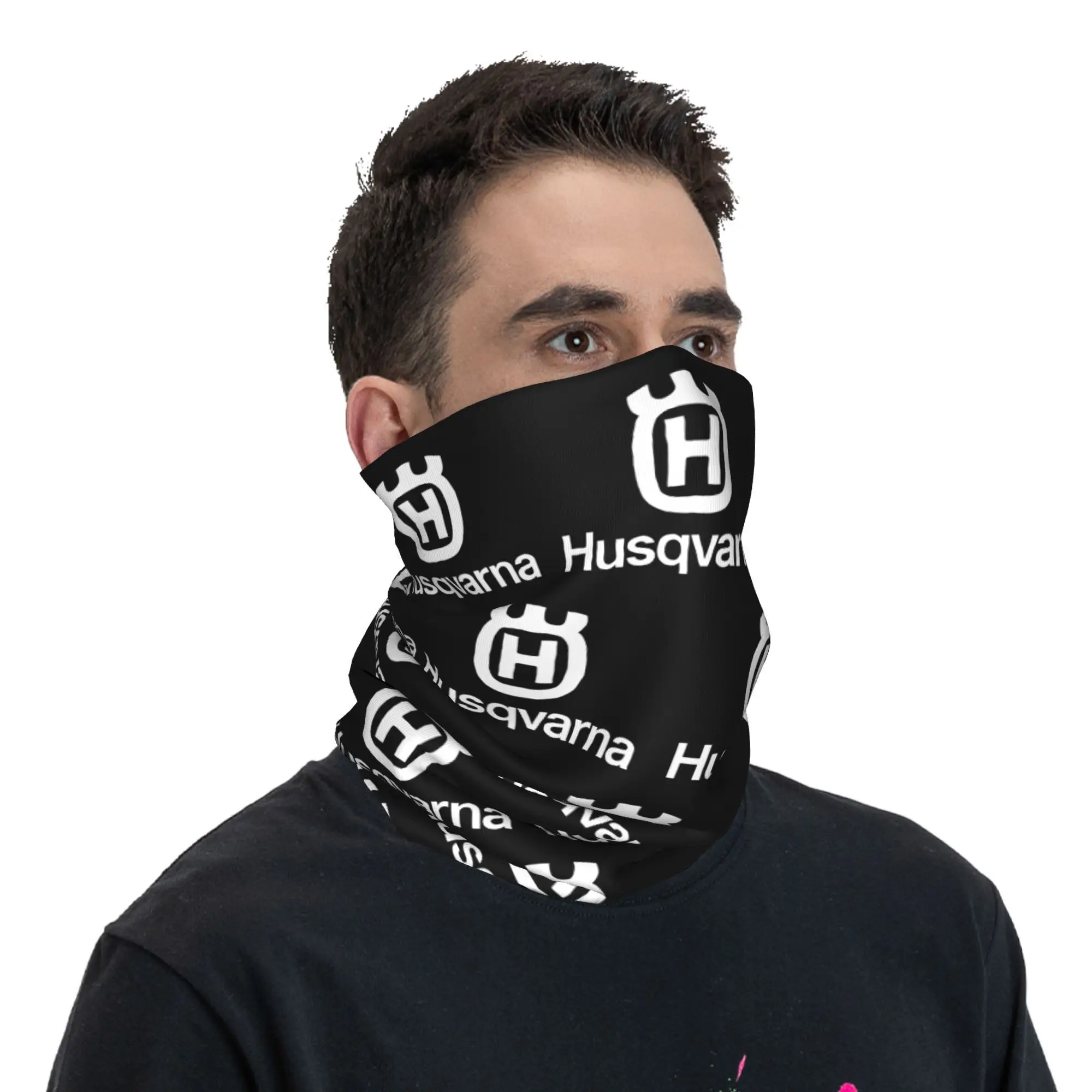 Unisex racing husqvarnaed motorcycle motor cross  Bandana Merch Neck Gaiter Printed  Face Scarf Headwear For Riding Windproof