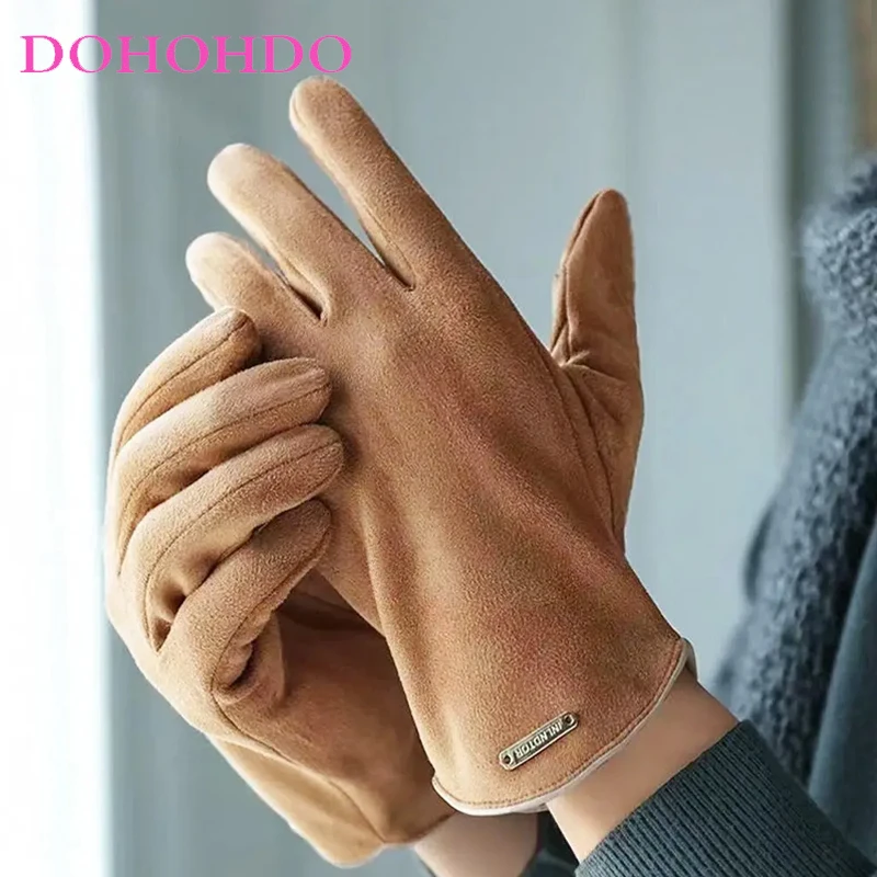 New Winter Touch Screen Velvet Gloves Women Self-heating Thick Warm Cycling Driving Cotton Gloves Black Gloves Перчатки Мужские