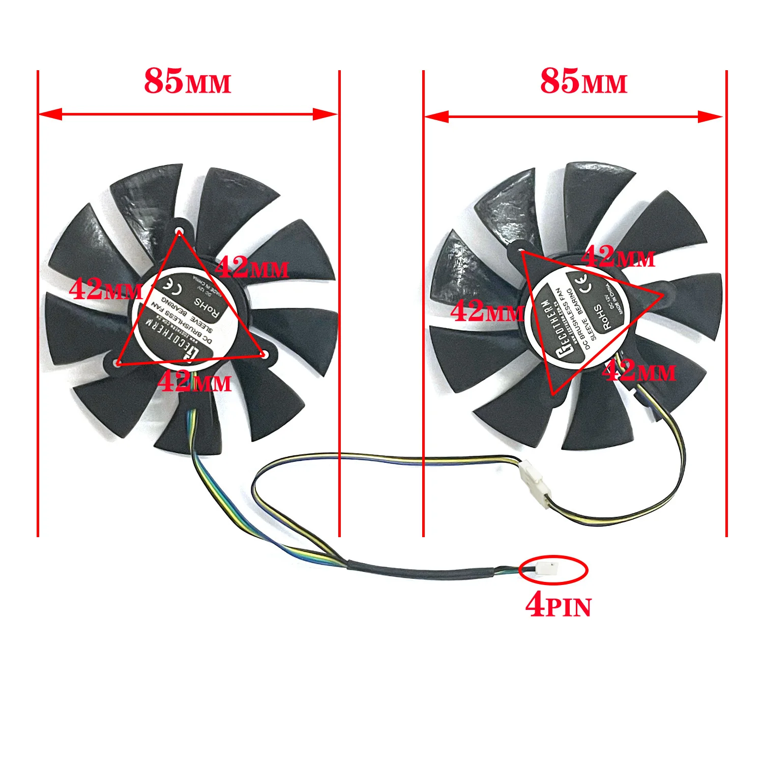 2PCS 85MM GFY09010E12SPA GA91S2H 4PIN GTX 1060 GPU Cooler for Zotac Geforce GTX 1060 Amp 6GB GTX 1070 Mini Graphics Cooler