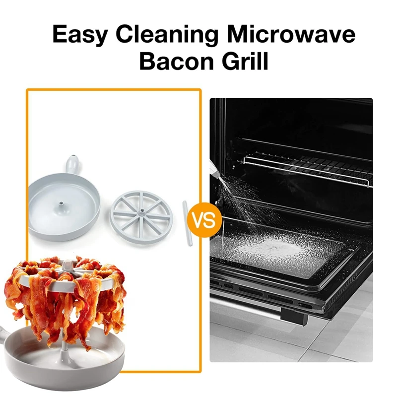 BAAG-Microwave Bacon Cooker Quick Cooking Bacon Rack Grease Collector Kitchen Gadget