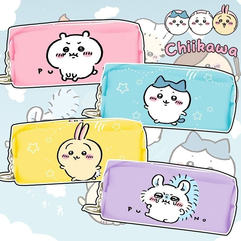 

Chiikawa Peripheral Leather Pu Pencil Bag Box Cute Hachiware Momonga Usagi Boys and Girls Birthday Gifts for Friends
