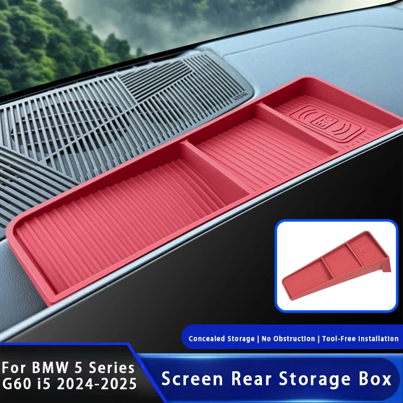 

For BMW 5 Series G60 i5 2024-2025 LHD Central Control Navigation Behind Screen Storage Box Dashboard Organizer Non-slip Tray