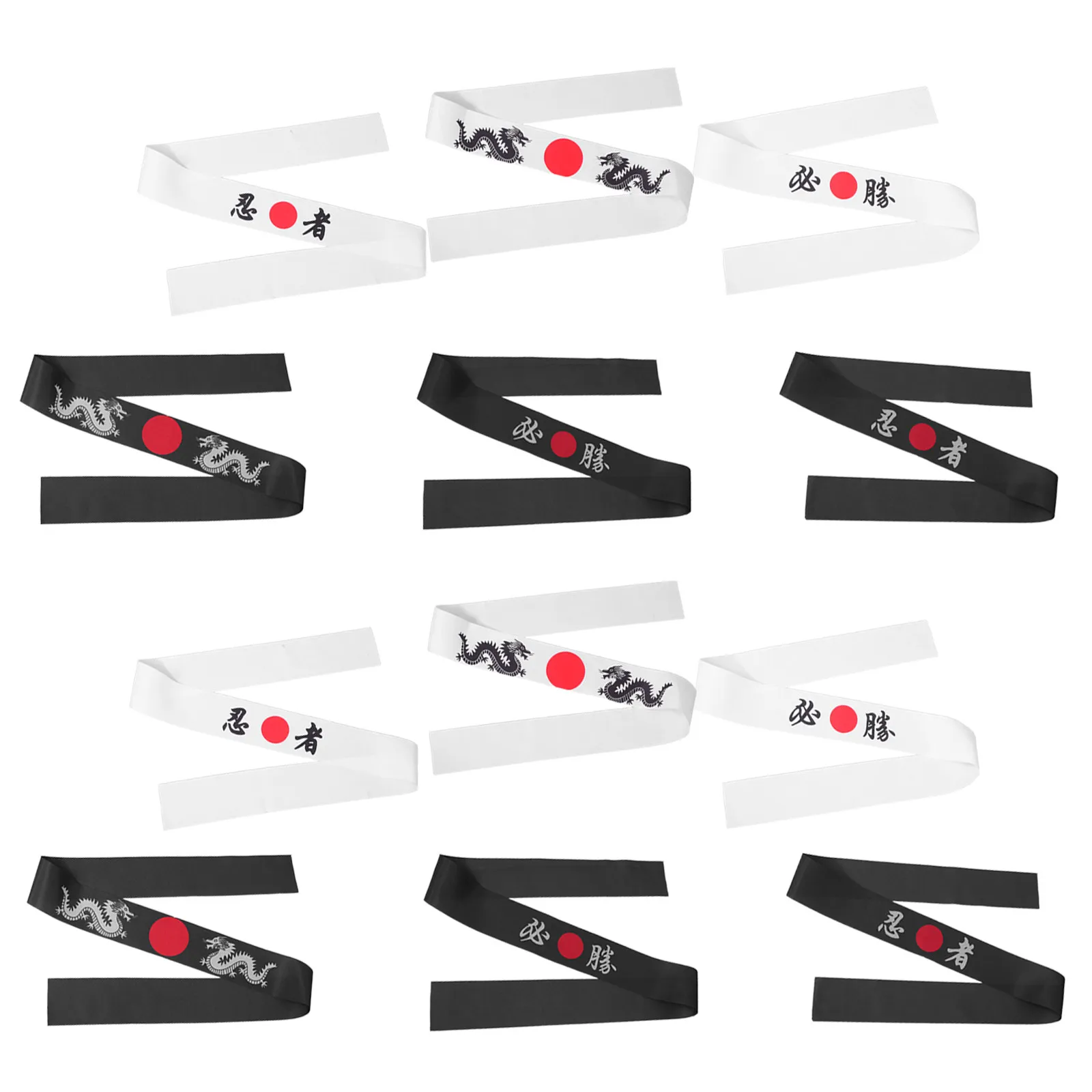 

Набор из 12 японских повязок на голову с регулируемой застежкой для карате, работы на кухне, косплея и вечеринок