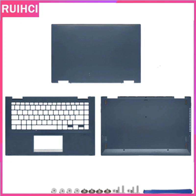 

For VivoBook Flip 14 TP420U TP420UA TM420 TM420I TP420L New Case Laptop LCD Back Cover Palmrest Bottom Case Blue