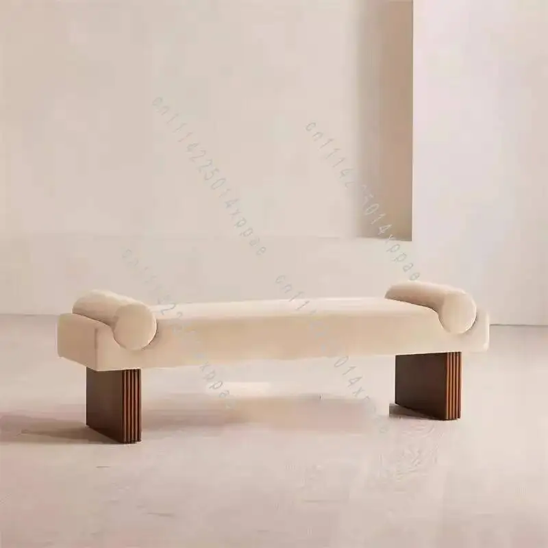 Entrance Shoe Change Stool Bedroom Bedside Stool Senior Feeling Cloakroom French Retro Style Sofa Bench Stool Living Room Pedal