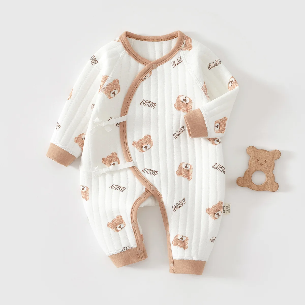 طفلة لينة القطن الخالص بذلة الوليد الرضع 0-6 أشهر ربيع الخريف اليومية رومبير بيبي بوي تصميم جديد لطيف ارتداءها #5