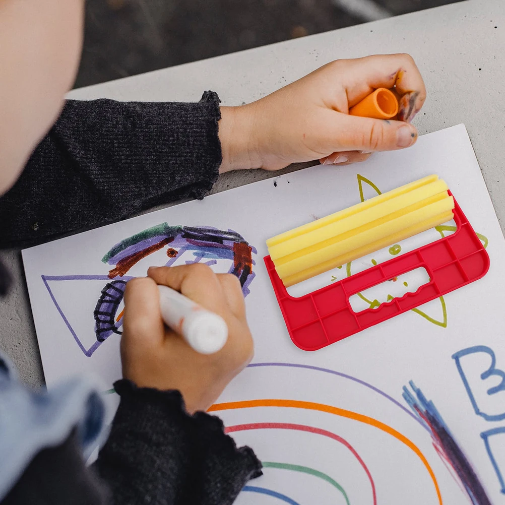 

4Pcs Kids Graffiti Sponge Roller Set for DIY Drawing Art Painting Tools Creative Craft Activity Washable Fun Coloring Kit