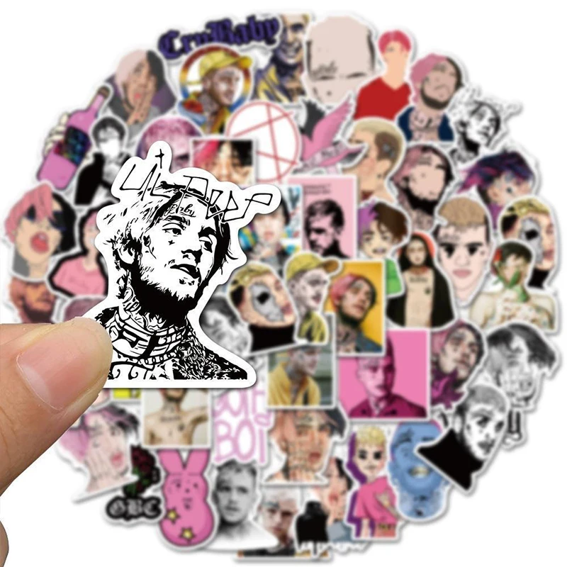 50PCS Star Rap Singer Lil Peep Originality Graffiti Stickers Skateboard Computer Guitar Phone Case Decoration Waterproof Sticker