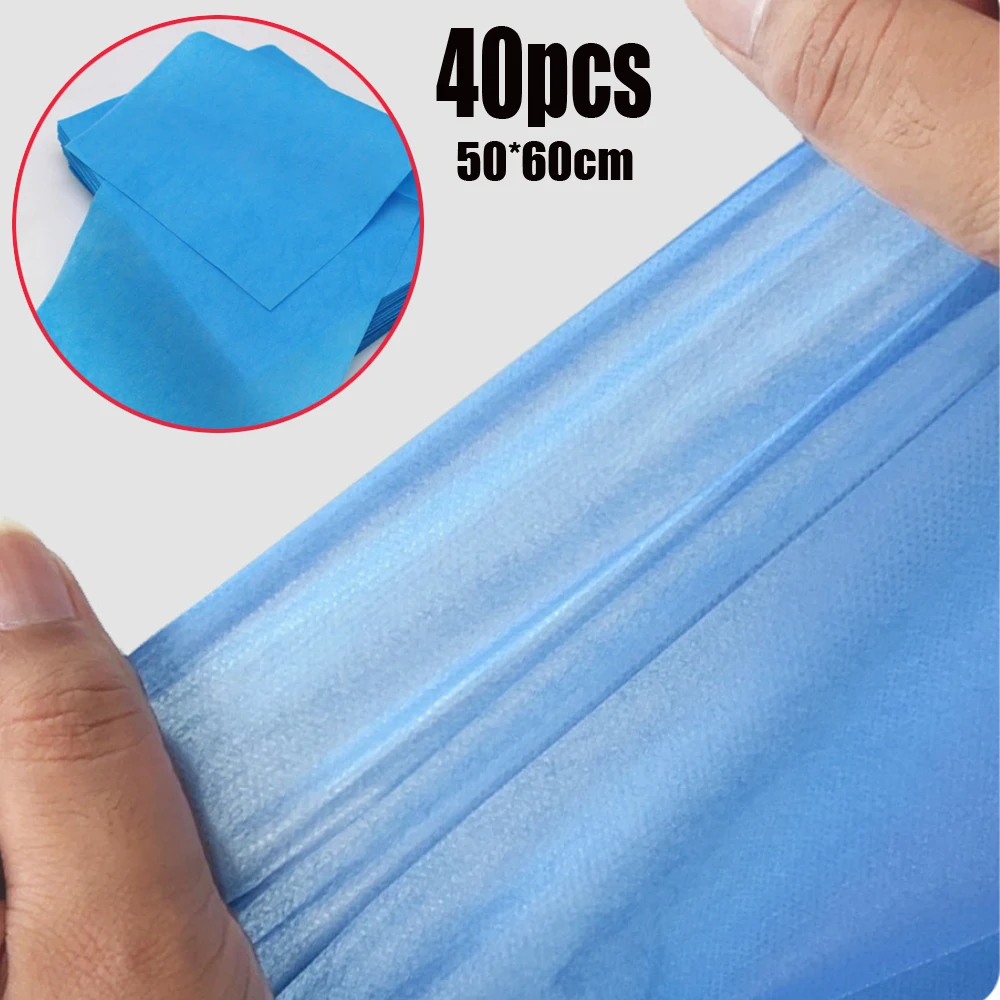 40Pcs Disposable Sterile Surgical Drapes 500*60cm Blue Non-woven Surgical Sheet Waterproof Towel