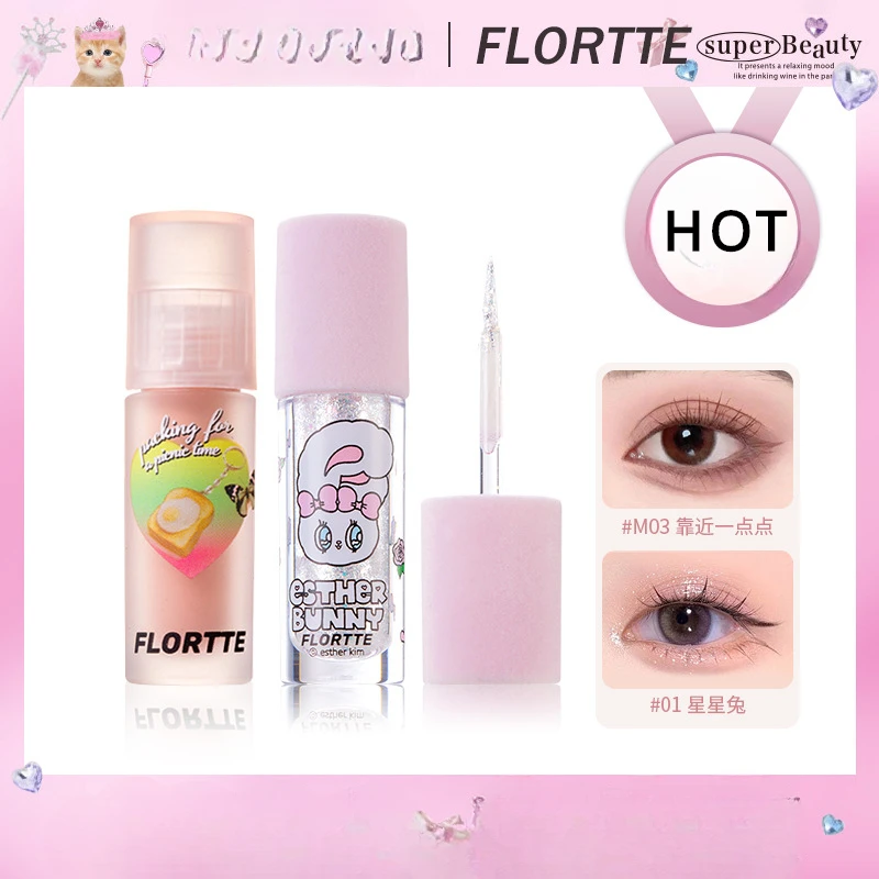 FLORTTE BUNNY Shimmer Liquid Eyeshadow Fine Matte Brightening Lying Silkworm Diamond Lasting Monochrome Glitter Eyeliner