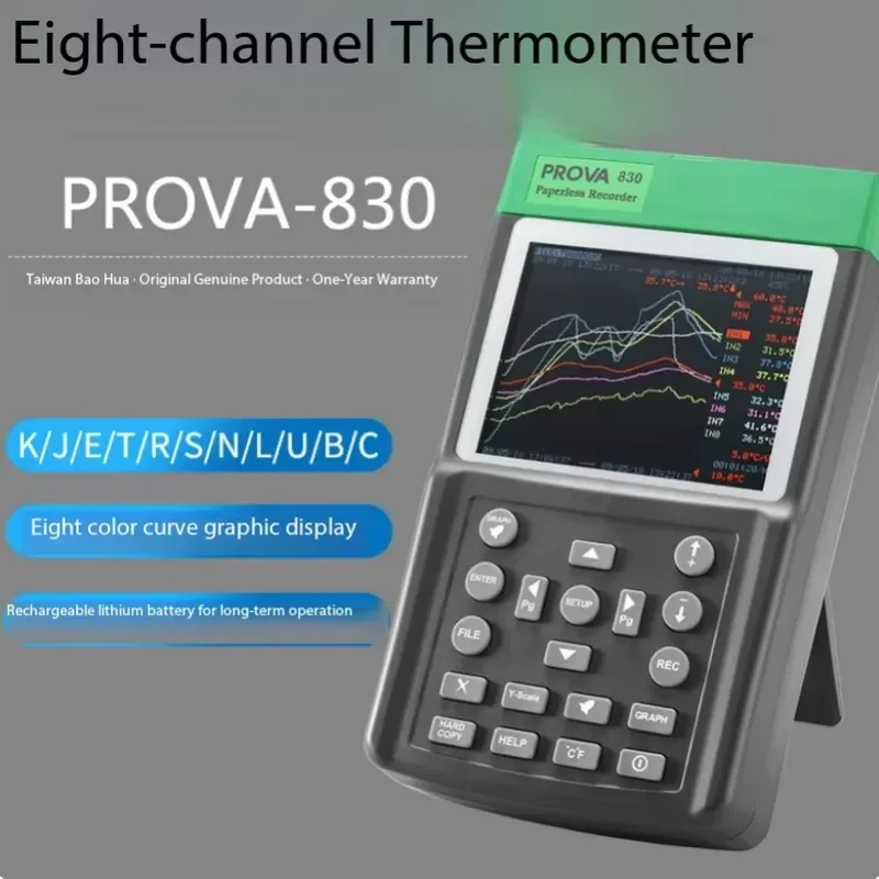for PROVA-800 for PROVA-830 8 Channel Multi Input Thermometer Portable Color Paperless Recorder for Laboratory Thermal