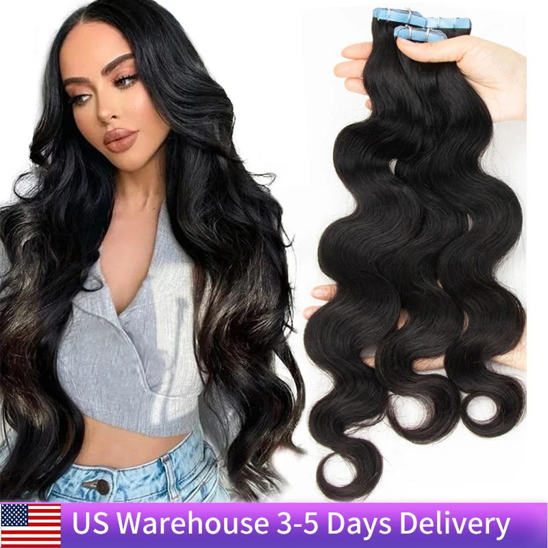 MRS HAIR Body Wave Tape In Human Hair Extensions Tape Hair Extensions Skin Weft Hair Extensions Remy Natural Hair Weavy