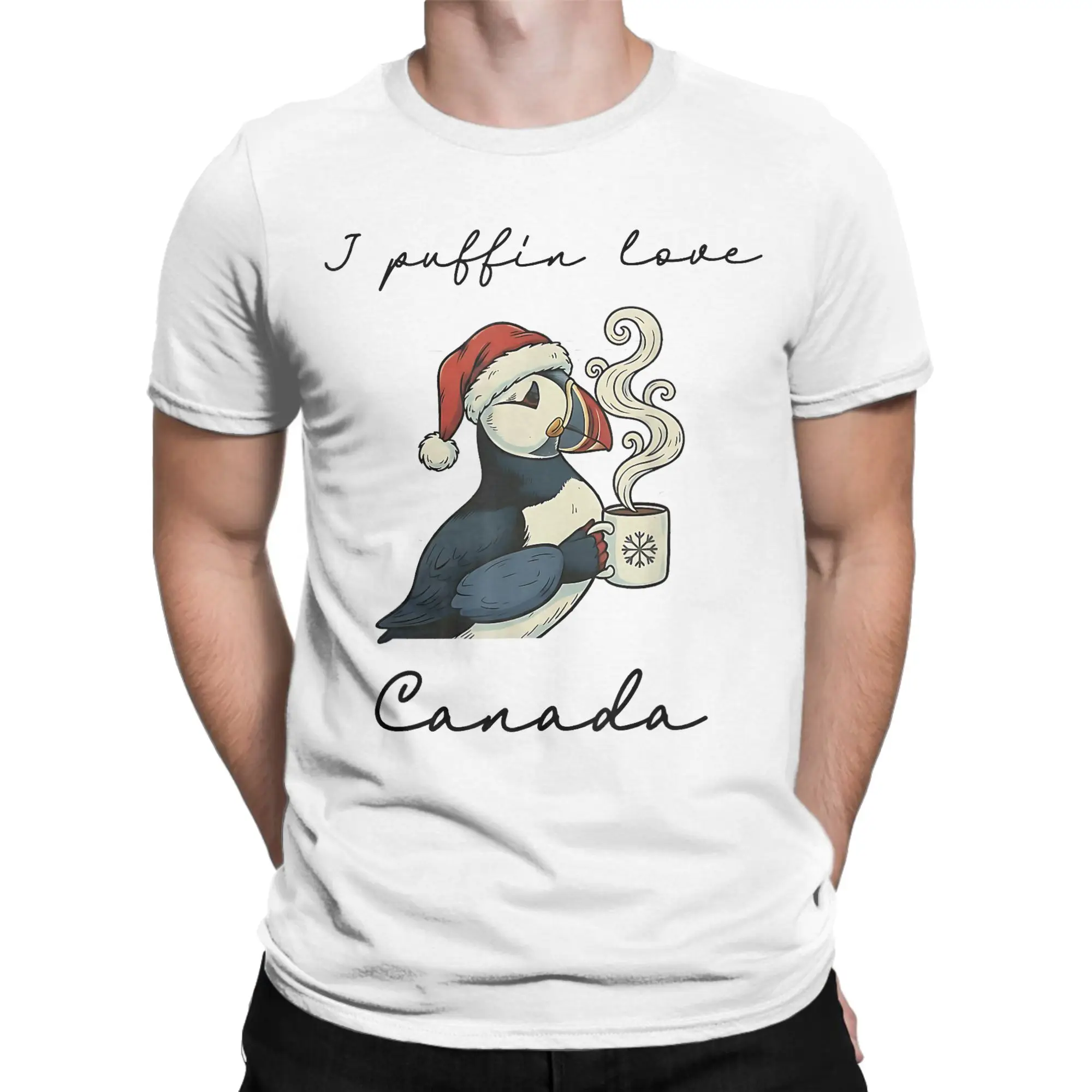 Men Women's T-Shirt I Puffin Love Canada Funny Christmas Bird Souvenir T Shirts Fashion  Summer Tee Shirt 100% Cotton Clothing