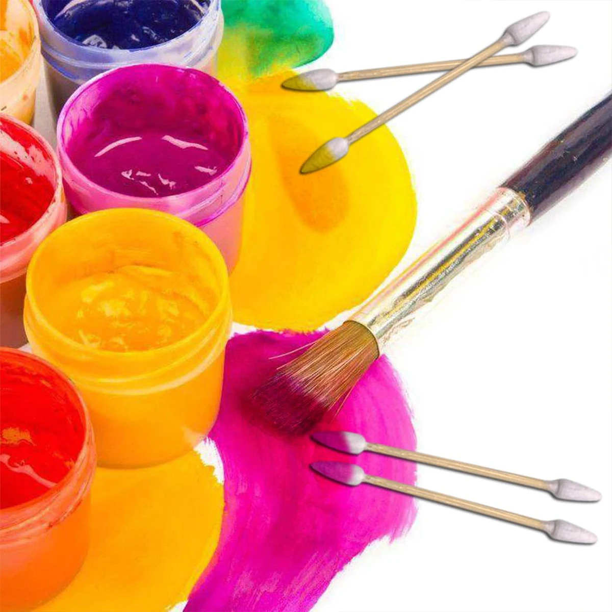 مسحات قطنية ذات طرف مدبب، مسحات قطنية ذات طرف دقيق، مسحات للحيوانات الأليفة، أعواد من الخيزران ومزدوجة مدببة، للاستخدام في الهواء الطلق والمكياج والعناية.