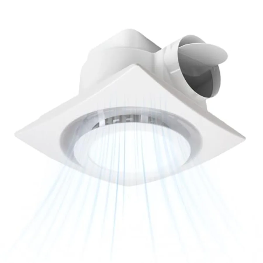 

Bathroom Exhaust Fan with LED light 9.6 inch 110 CFM Quiet 1.0 Sones Noise Exhaust Fan for Shower Bathroom and Restroom 30W Mot