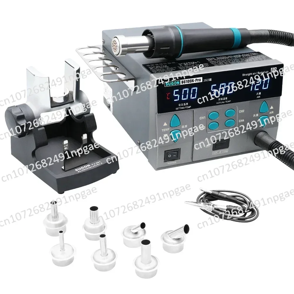 SUGON 8610DX Pro 1000W Hot Air Rework Station Microcomputer Digital Display BGA Rework Station Curved Nozzle Welding Repair Tool