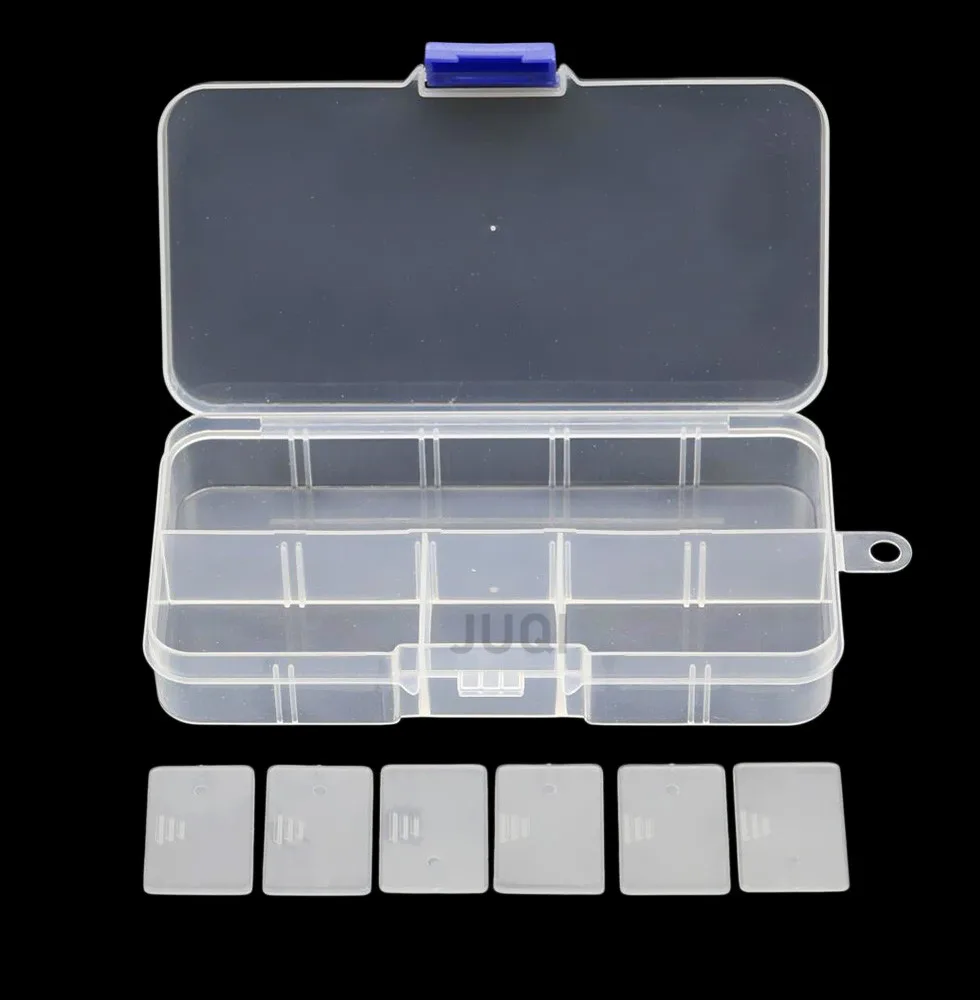 New 10 Slots Cells Colorful Portable Jewelry Tool Storage Box Container Ring Electronic Parts Screw Beads Organizer Plastic Case