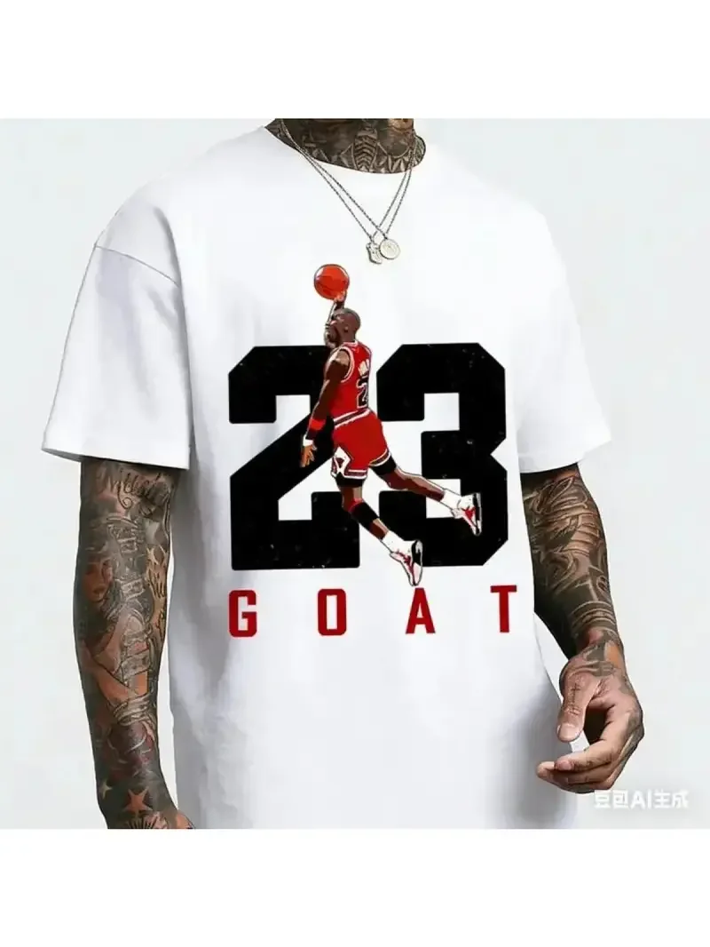 Unisex Number 23 Jumpman Tribute T-Shirt – Clean Retro Basketball Tee with Iconic Dunk Pose and Bold Typography for Hoopers & Fans Graphic Tees Men Funny Shirts, T-Shirt Good Graphic Tees Cotton Menswear