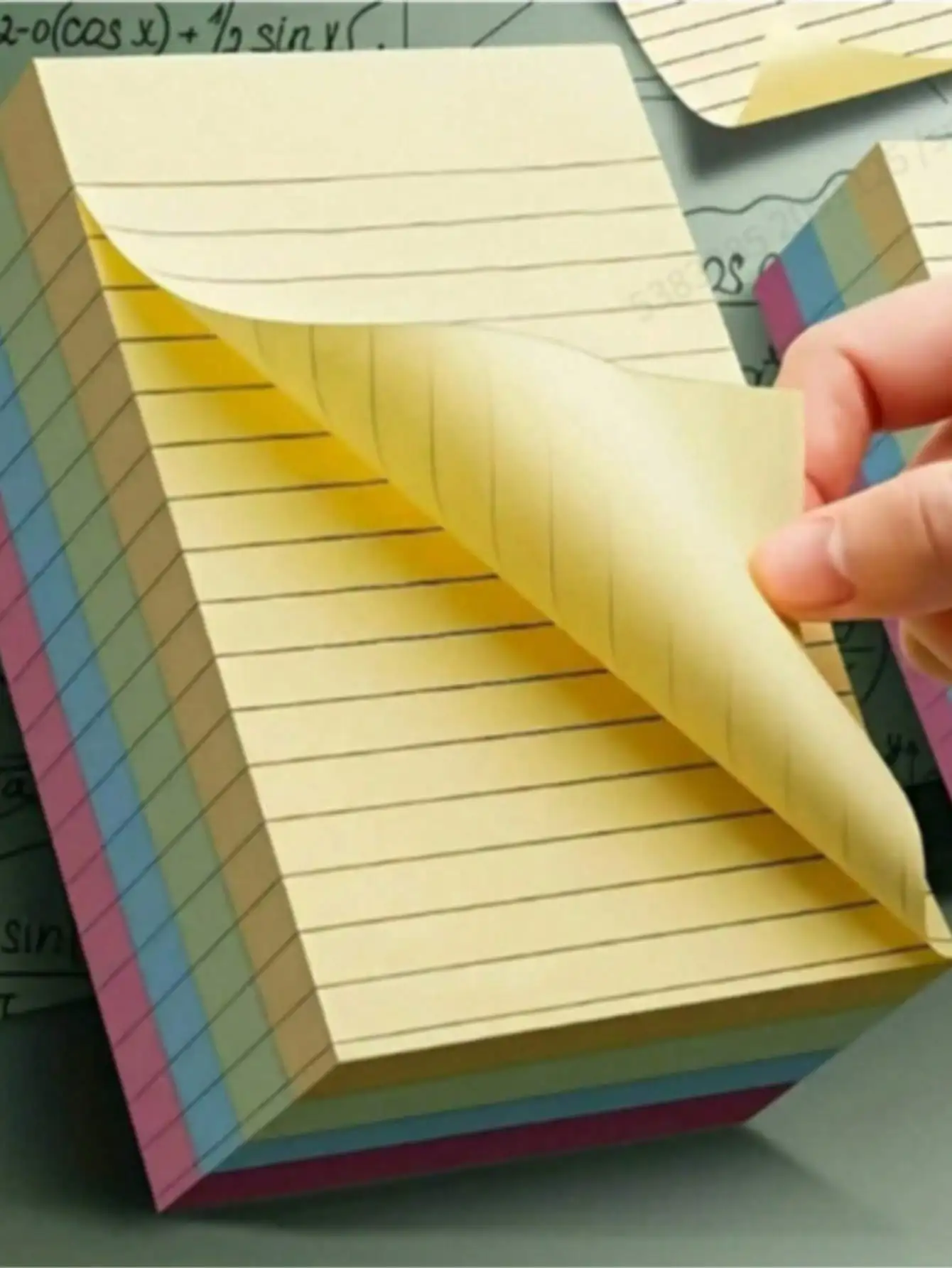 

Line Sticky Notes – 100/200 Sheets, 4 Colors, Self-Adhesive Notepad for School & Office