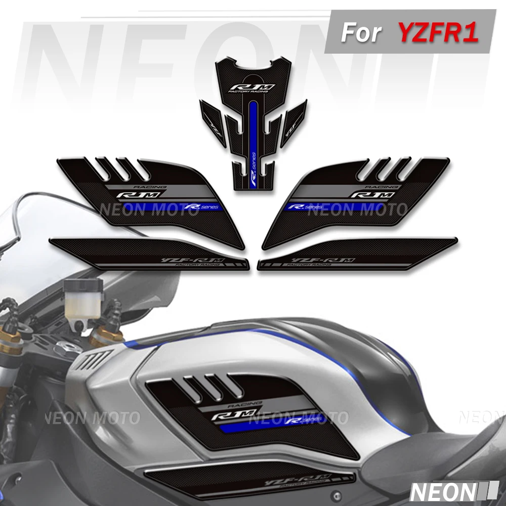 

For YAMAHA YZF R1M YZFR1M 2018 2019 2020 Motorcycle Fuel Tank Pad Stickers 3D Tank Protector Decals Waterproof